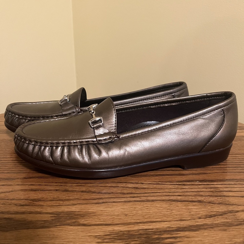 SAS Metro Loafers Women's 10 Leather Slip-On Comfort Bronze Dress Casual